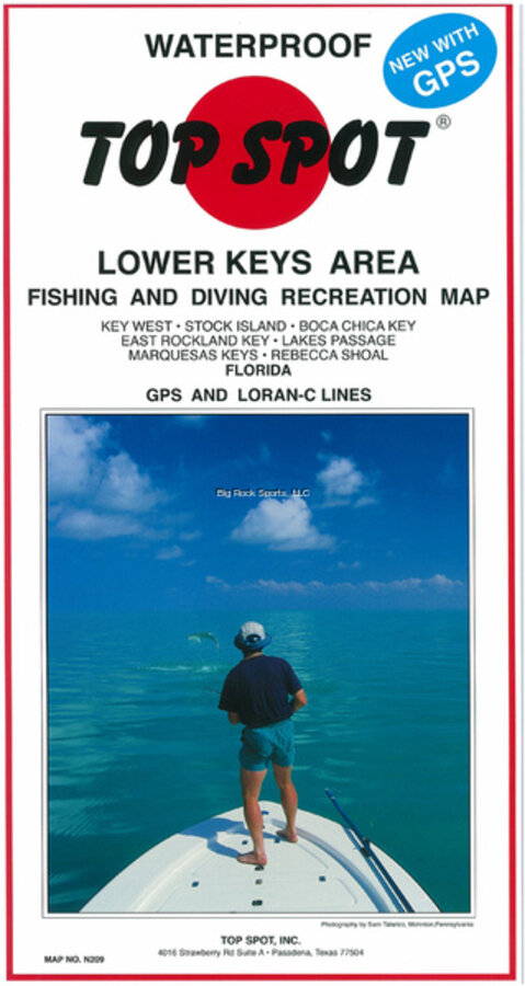 Top Spot N209 Map- Lower Key Area Key West To Rebecca Shoal LORAN-C & -  Florida Fishing Outfitters Tackle Store