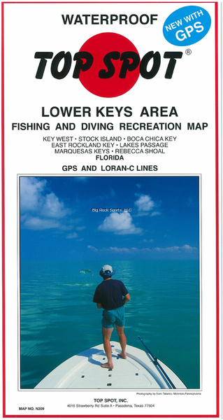 Top Spot N209 Map- Lower Key Area Key West To Rebecca Shoal LORAN
