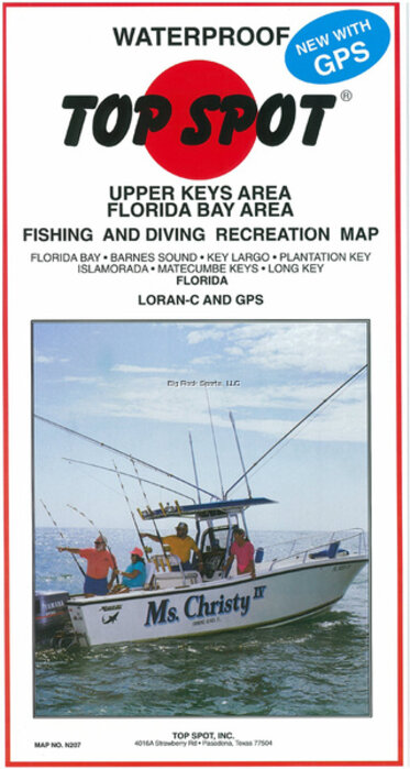 Top Spot N207 Map- Upper Keys Area Florida Bay To Long Key LORAN-C &
