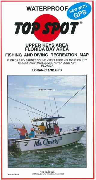 Top Spot N207 Map- Upper Keys Area Florida Bay To Long Key LORAN-C