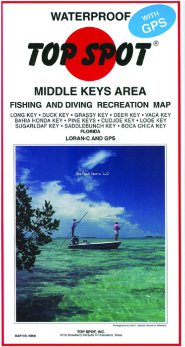 Top Spot N208 Map- Middle Key Long Key To Boca Chica Key LORAN-C & GPS