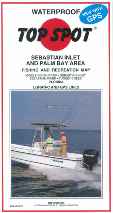 Top Spot N217 Map- Sabastian Inlet & Palm Bay Mid Indian River Turkey