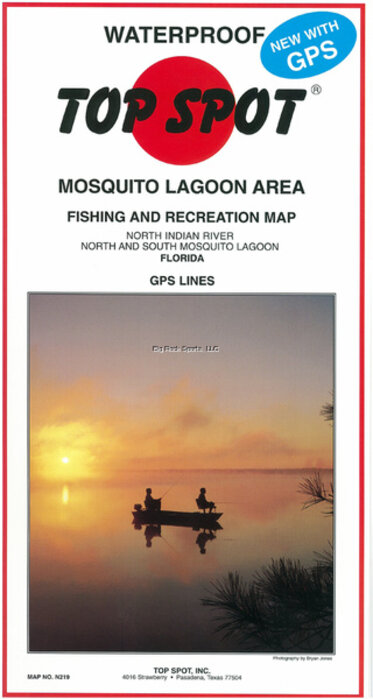 Top Spot N219 Map- Mosquito Lagoon N Indian River N&S Mosquito Lagoon