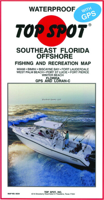 Top Spot N224 Map- South Florida Offs Miami Winterbeach W/Bimini