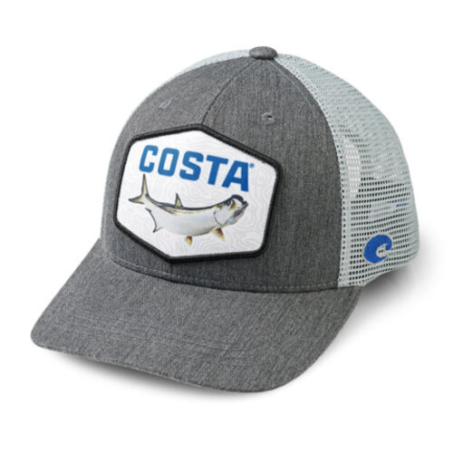 Costa Del Mar XL Fit Trucker Patch Hat Tarpon Gray