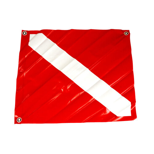 Joy Fish Dive Flag 20"x24" Vinyl Red & White