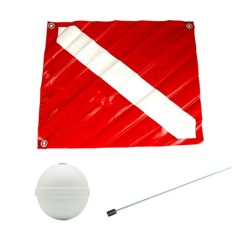 Joy Fish Dive Flag Kit: Dive Flag, Float, Weighted Pole