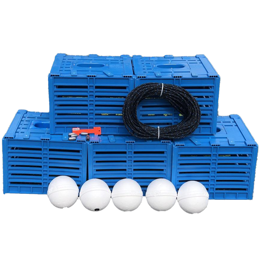 Joy Fish Stone Crab Trap 5 Set Kit Plastic Blue | FLFO - Florida