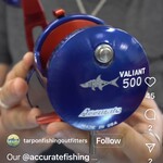 Accurate Valiant Conventional Reel 500 Right Tarpon Custom Blue/Red with Round Knob