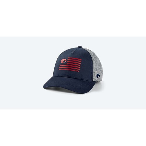 Costa del Mar Twill Trucker Pride Logo Hat Navy/Heather