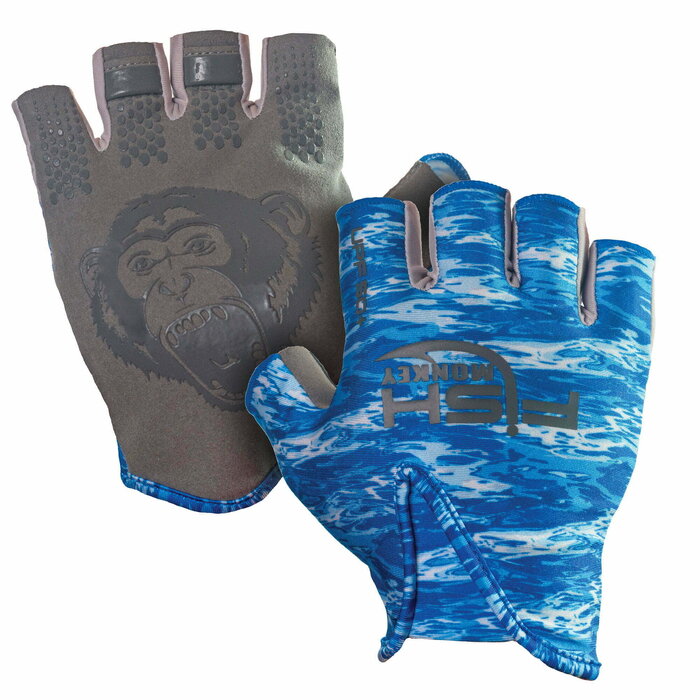 Fish Monkey StubbynGuide Gloves - Blue Water Camo - 2XL