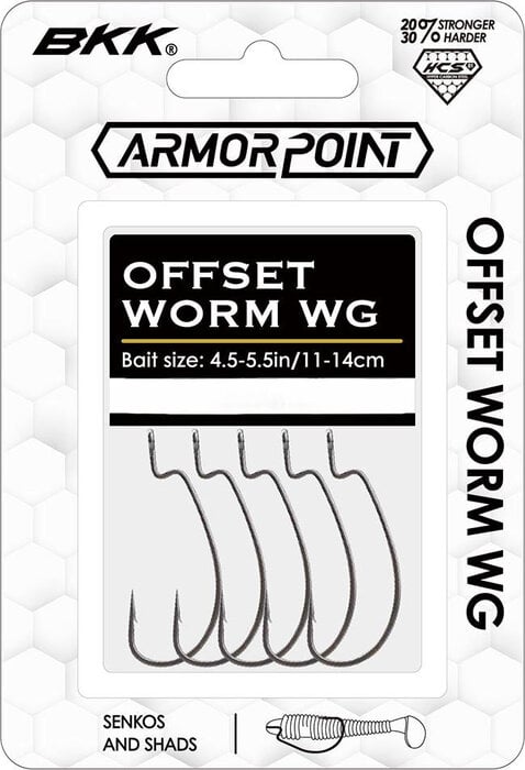 BKK Armor-Point Wide Gap Heavy-Duty Offset  Worm Hook
