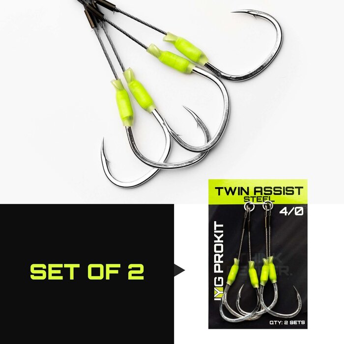 JYG Pro Fishing Steel Twin Assist Hook