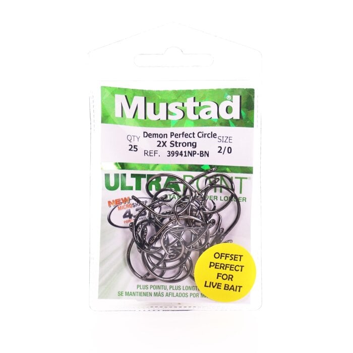 Mustad Demon Offset Circle Hook, 2x Strong