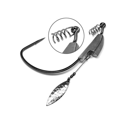 Gamakatsu Weighted Spring Lock Hook w/ Spinner, 2x Strong