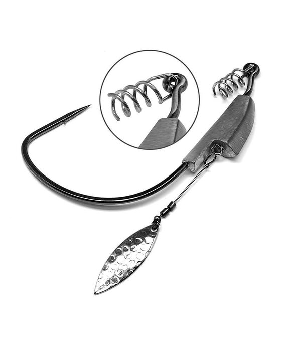Gamakatsu Weighted Spring Lock Hook w/ Spinner, 2x Strong