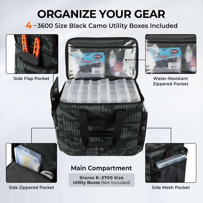 Kastking Bait Space Tackle Bag, Black Camo