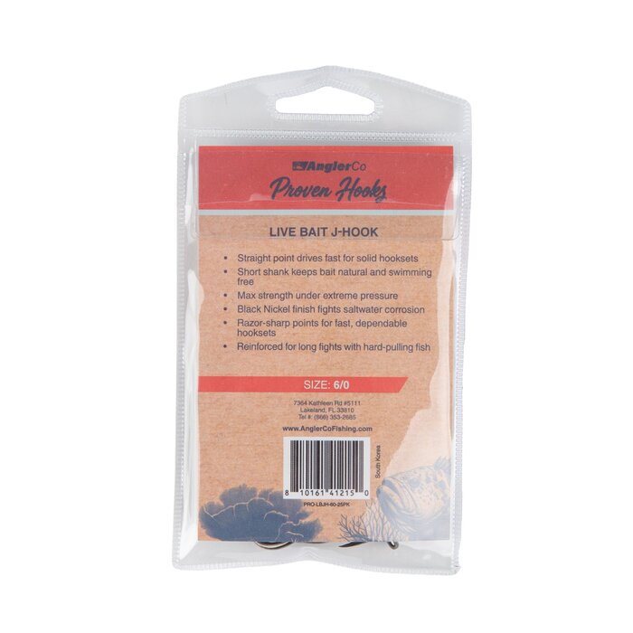 AnglerCo Proven J-Hook - Live Bait