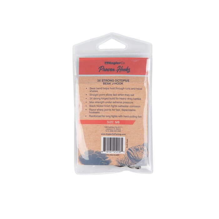 AnglerCo Proven J-Hook 3X Strong Octopus Beak