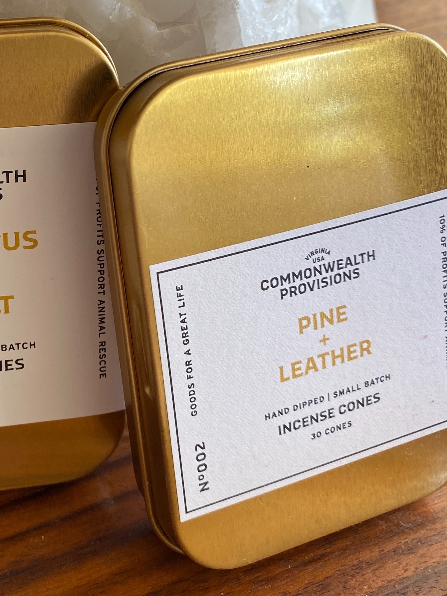 CP Hand Dipped Incense Cones in Tin The Rock Box