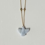 Baby Blue Opal Thunderbird 14K Gold Necklace