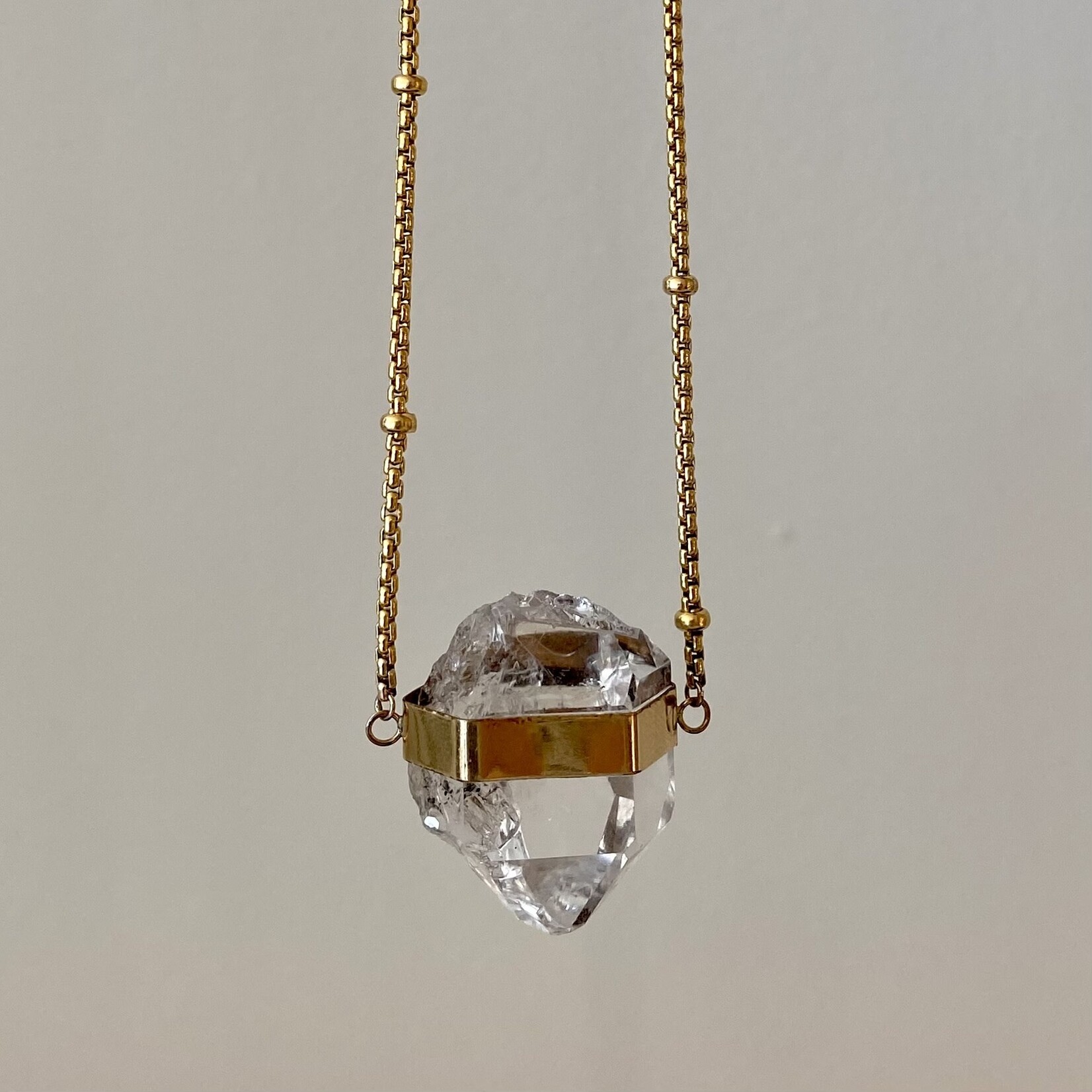 Banded Herkimer Diamond Necklace