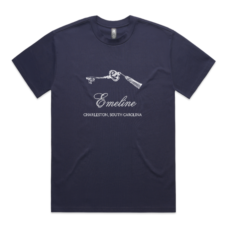 Emeline EMELINE Key Embroidered T-shirt Navy