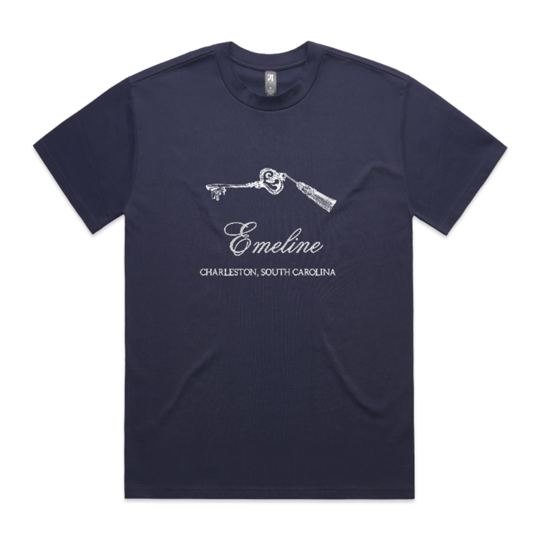 Emeline EMELINE Key Embroidered T-shirt Navy
