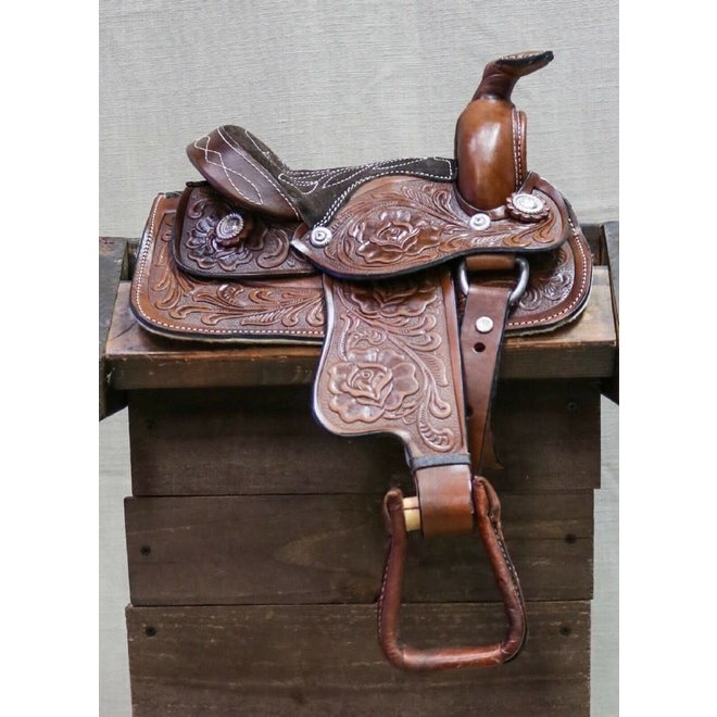 8" Brown Toddler Infant New Born Size Pony Toddler Saddle