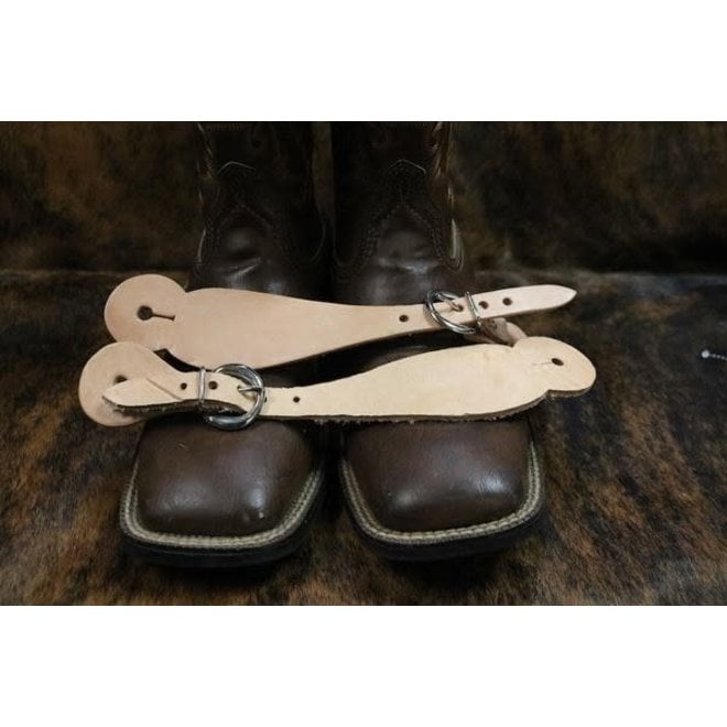 Western Leather Simple Spur Straps Natural Leather