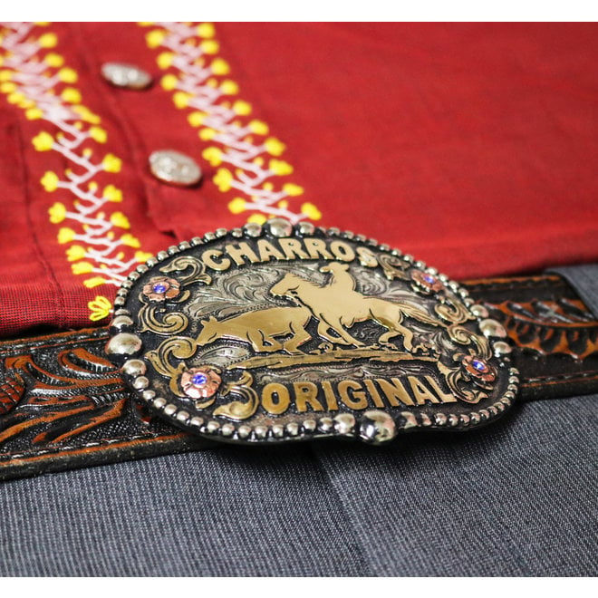 Charros Original Hebilla Fina “Coleador" Belt Buckle