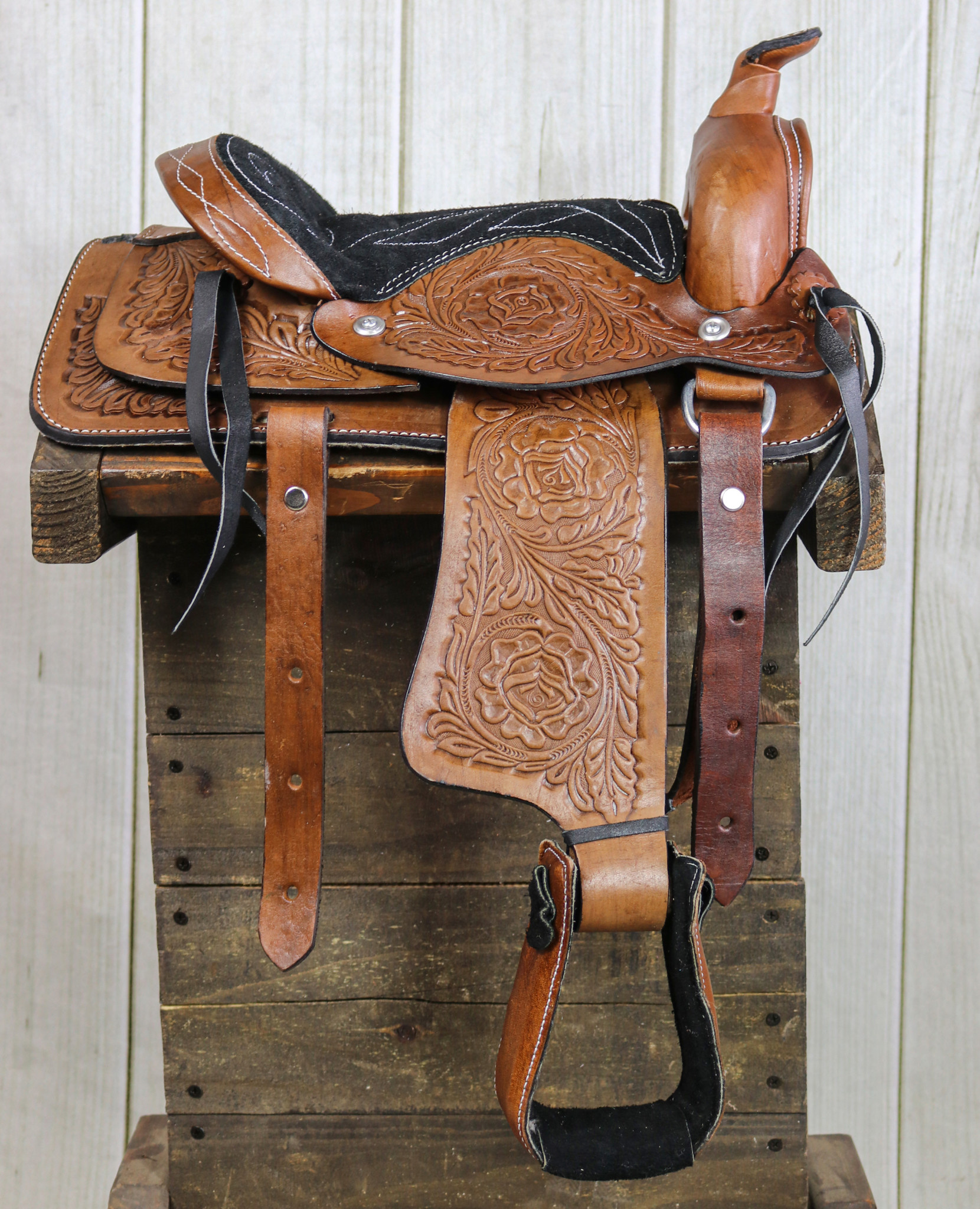 Details about   Youth Child Premium Leather Western Pony Miniature Horse Saddle Tack 10" & 12" 
