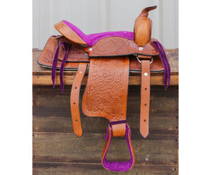 6 Western Horse Saddle for Display or Dog Costume - 3 Colors: Purple Blue  Pink