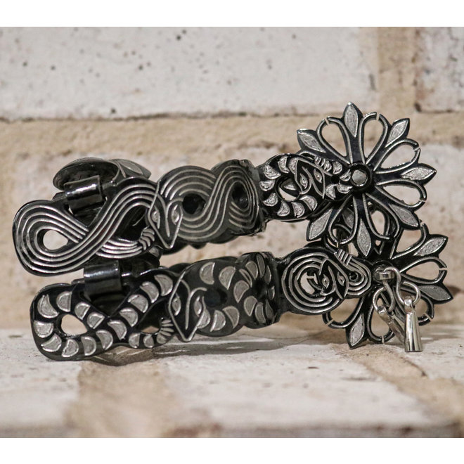 Espuelas Negras Snake Grabadas Vibora Black Stainless Steel Design