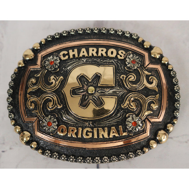 Charros Original Brass “C” Belt Buckle Hebilla Charra