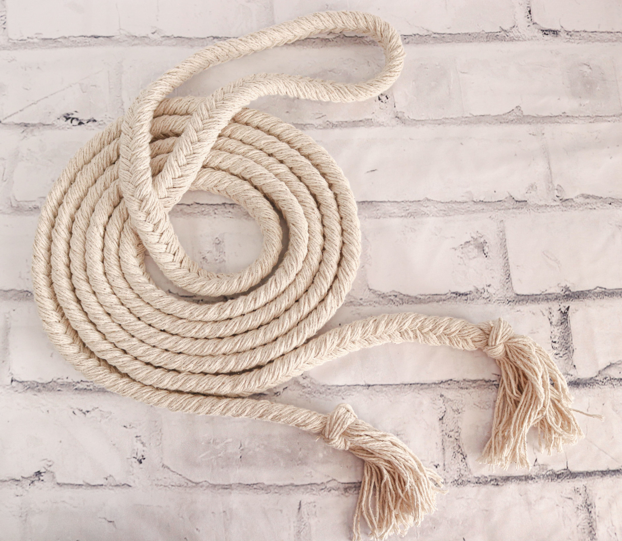 14 Ft. Braided 3 Strand Natural Cotton Soft Thick Heavy Breaking