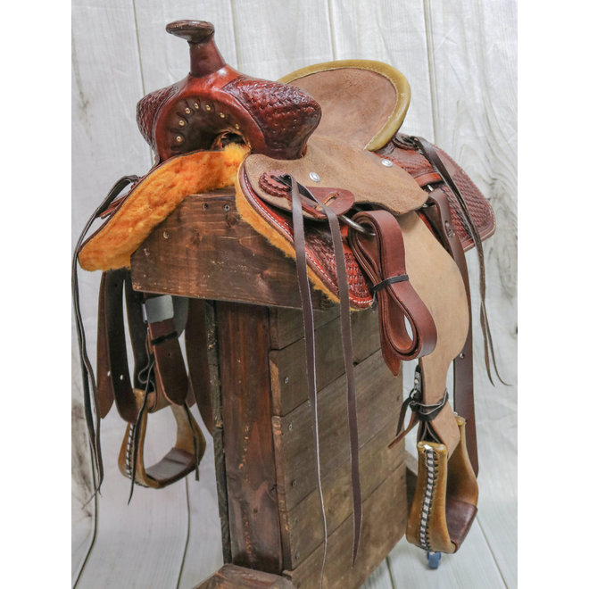 10" High Back Kids Youth Western Rodeo Leather Saddle