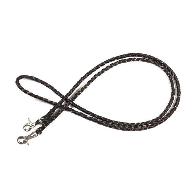 7 FT Brown Western Leather Braided Roping Reins 4 Plait Snap