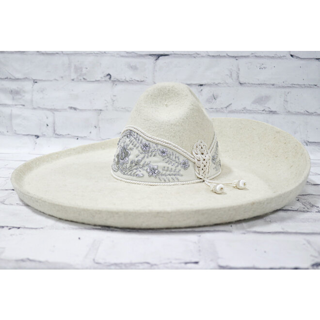 Sombrero Silver (MEX 61) Charro  Hueso Charro Hat