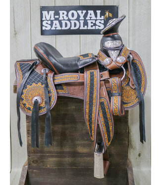 Bosalillo Charro De Algodon Negro/Rojo Horse Cotton Bosal Set Black - M-  Royal Saddles