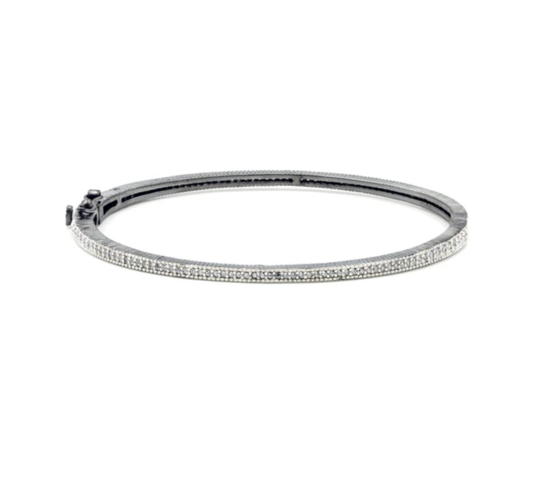 FREIDA ROTHMAN JEWELRY SIGNATURE THIN PAVÉ HINGE BANGLE