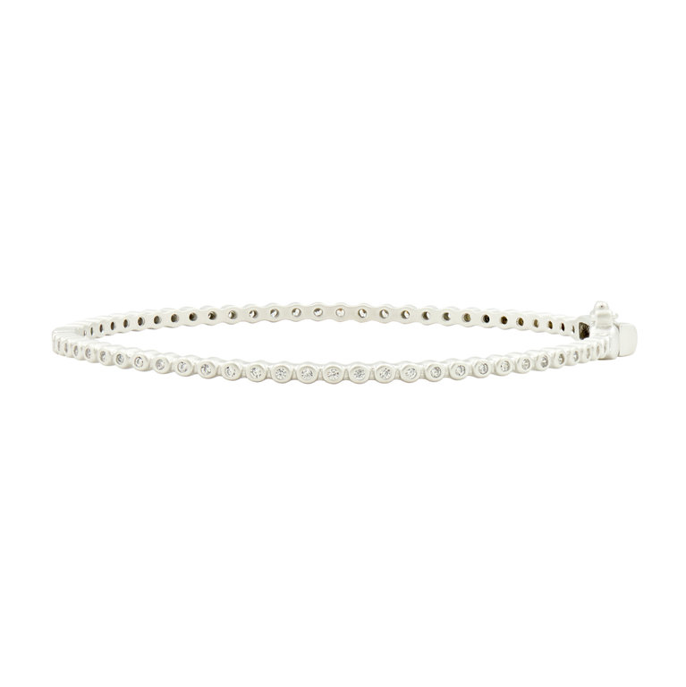 FREIDA ROTHMAN JEWELRY SIGNATURE BEZEL PAVÉ HINGE BANGLE