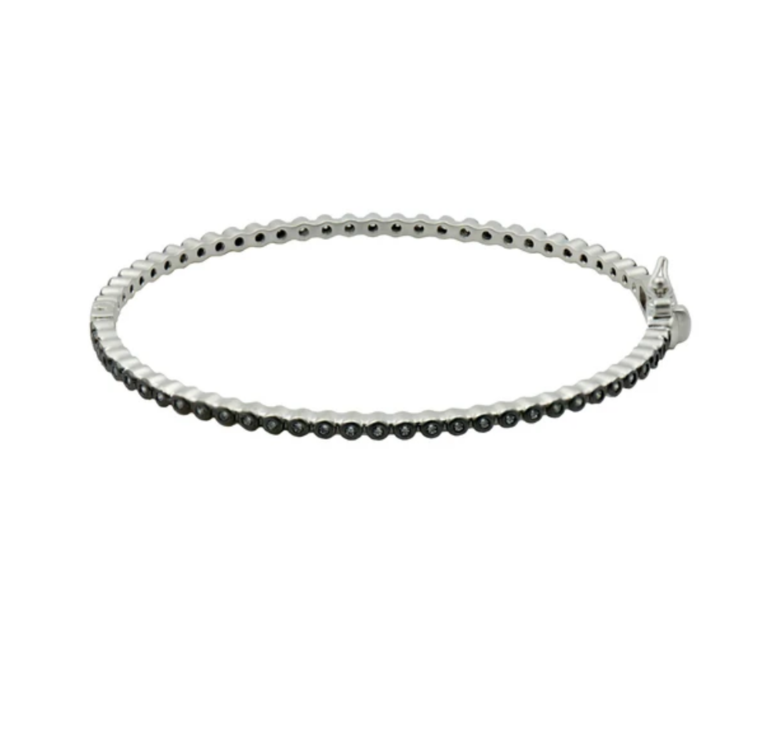 FREIDA ROTHMAN JEWELRY SIGNATURE BEZEL PAVÉ HINGE BANGLE