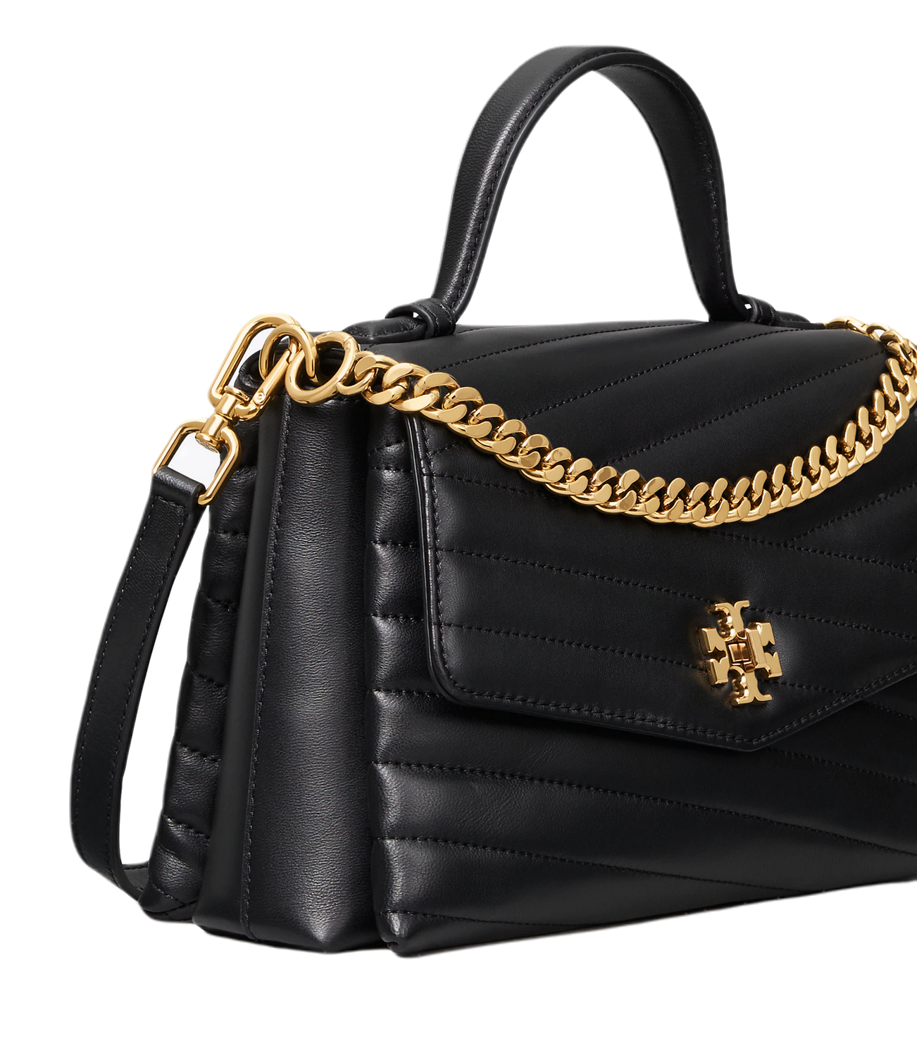 Buy Tory Burch Mini Kira Chevron Top Handle Chain Bag, Black Color Women