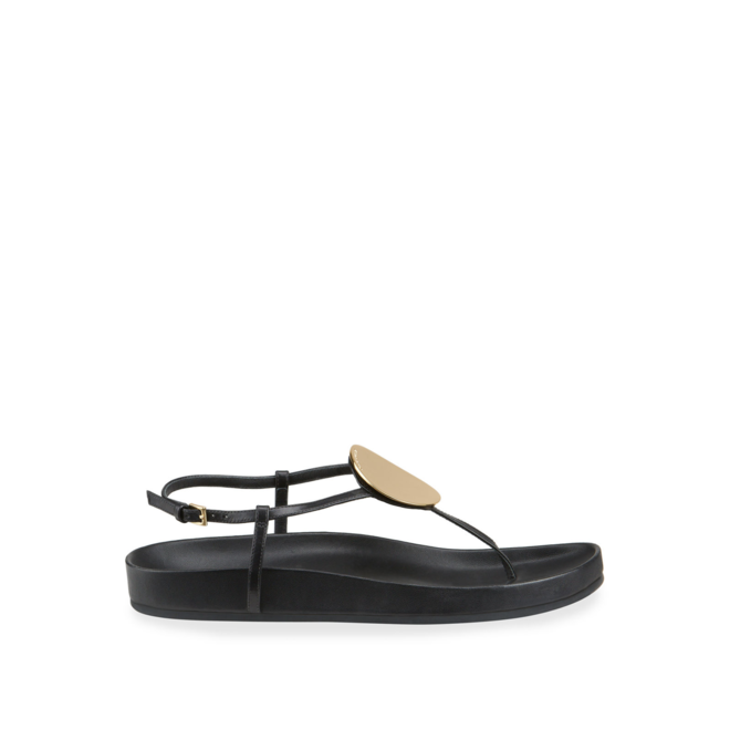 CK & CO  PRINTED PATENT LEATHER MILLER SANDAL - CK & CO