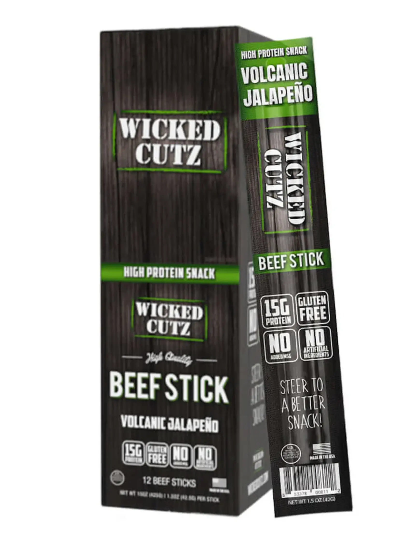 Wicked Cutz Beef Stick - Volcanic Jalapeno