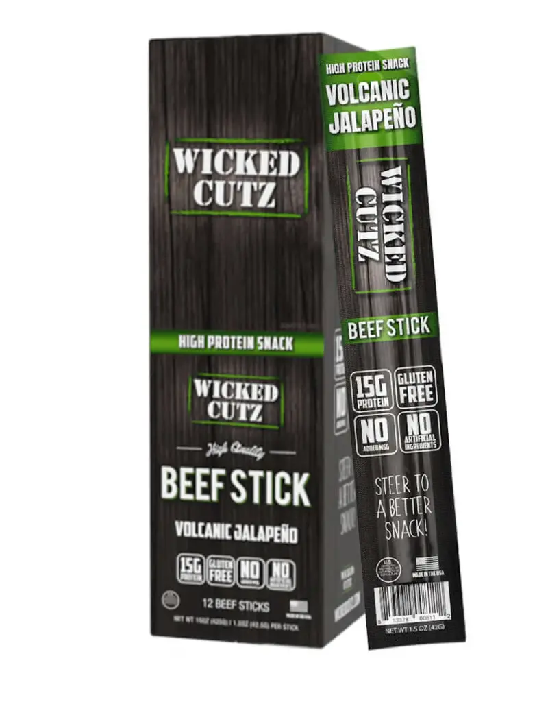 Wicked Cutz Beef Stick - Volcanic Jalapeno