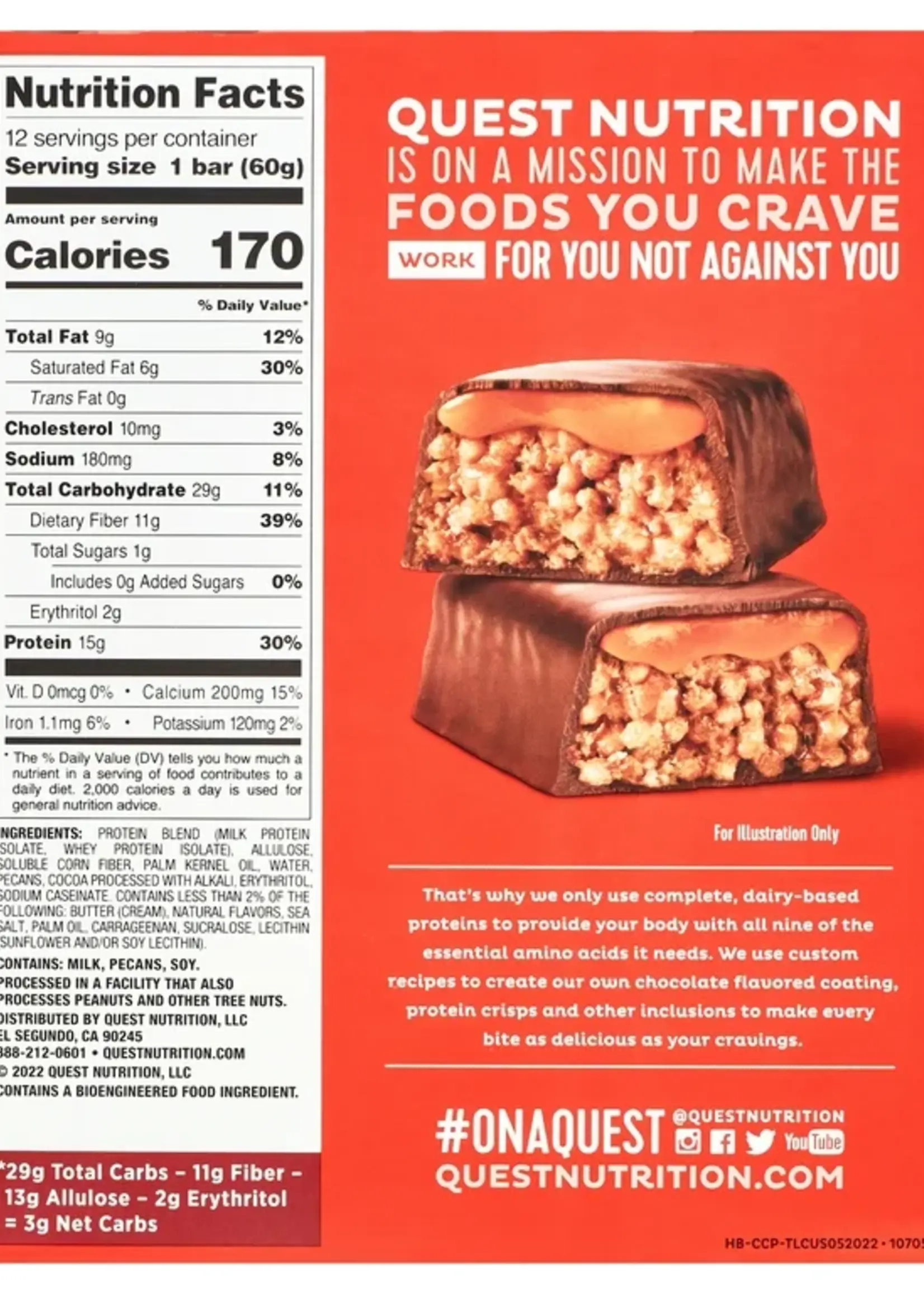 Quest Nutrition Quest Nutrition Chocolate Caramel Pecan Crispy Hero Protein Bar