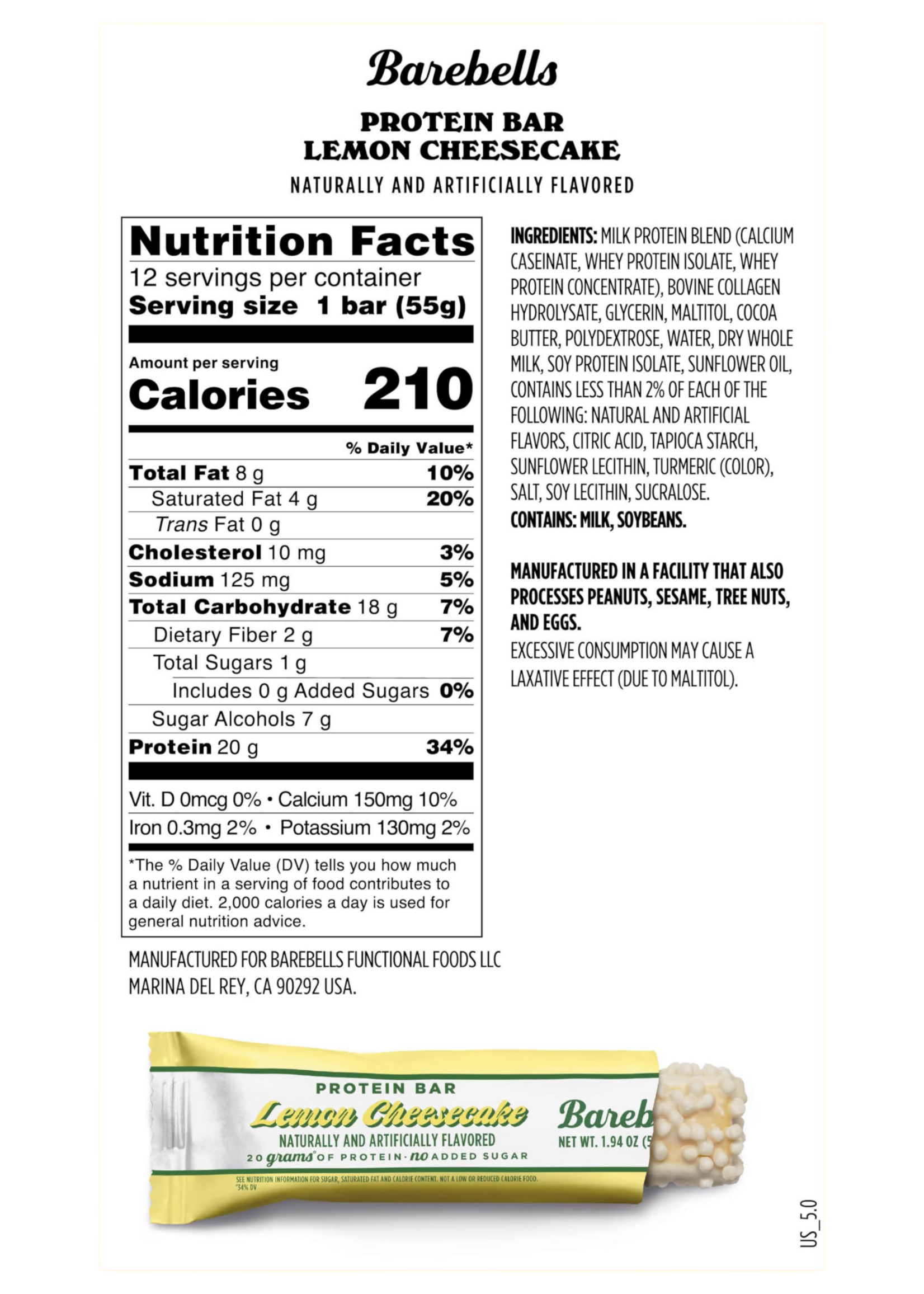 Barebells Barebell Protein Bar Lemon Cheesecake