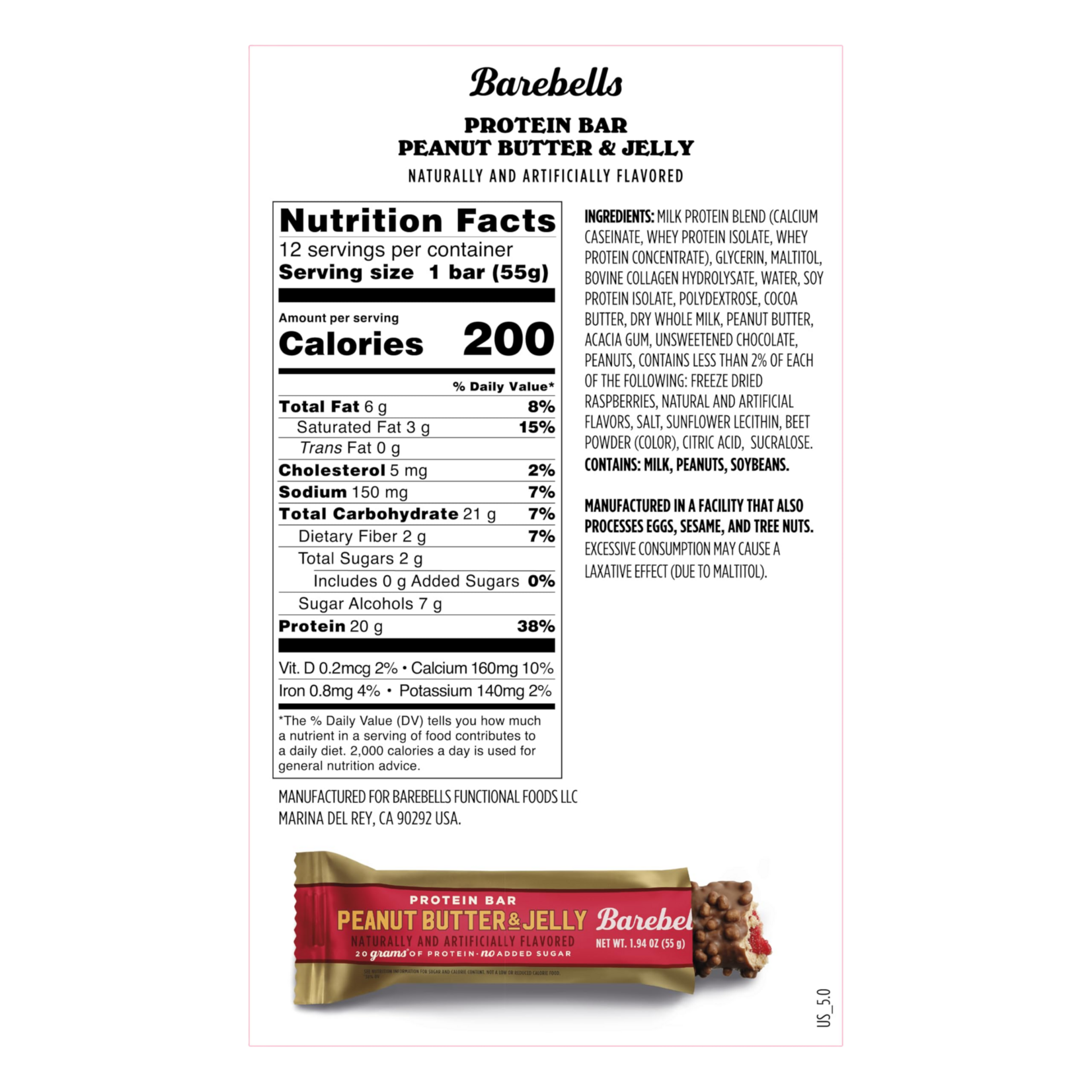 Barebells Barebell Protein Bar PBJ